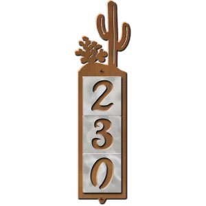 605043 - Cactus Design 3-Digit Vertical Tile House Numbers