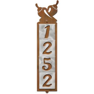 605074 - Chilies Design 4-Digit Vertical Tile House Numbers