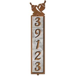 605075 - Chilies Design 5-Digit Vertical Tile House Numbers