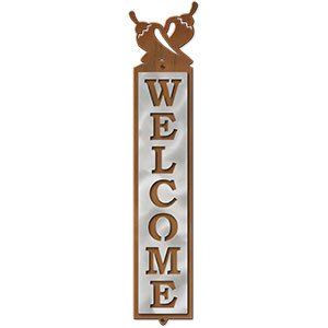 605078 - Chilies Design Polished Steel on Rust Welcome Sign