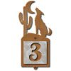 605091 - Howling Coyote Motif One-Number Metal Address Sign