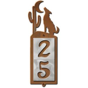 605092 - Howling Coyote Design 2-Digit Vertical Tile Apartment Numbers