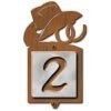 605331 - Hat and Horseshoes Motif One-Number Metal Address Sign