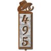 605333 - Hat and Horseshoes Motif One-Number Metal Address Sign