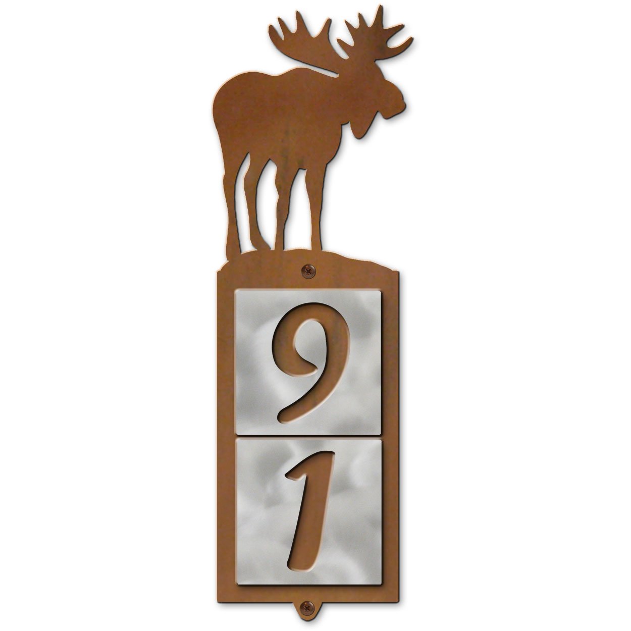 605392 - Moose Metal Tile 2-Digit Vertical House Numbers