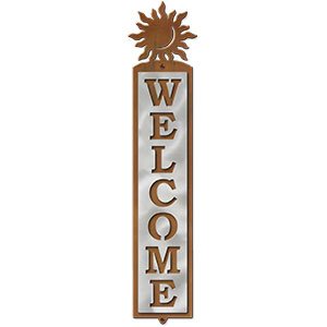 605408 - Sun Design Polished Steel on Rust Welcome Sign