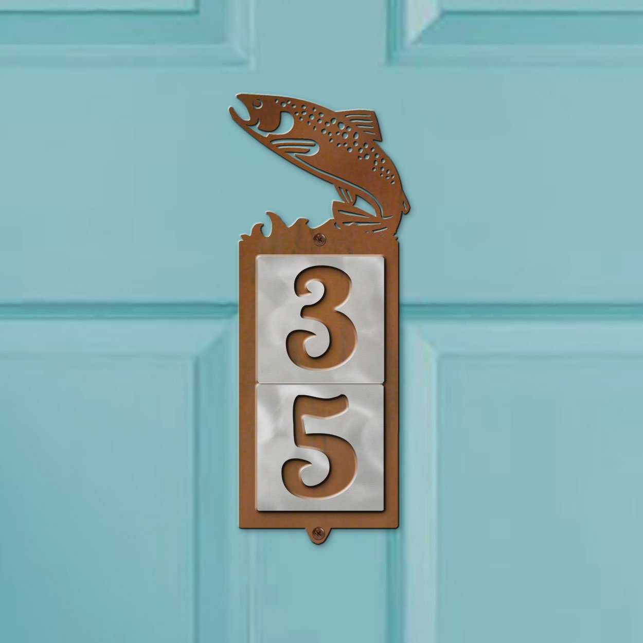 605412 - Trout Design 2-Digit Vertical Tile Apartment Numbers