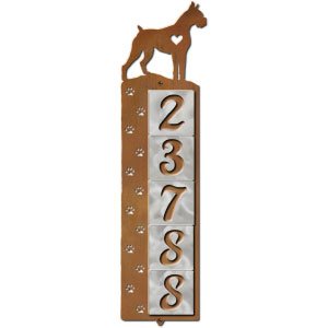 606165 - Boxer Nose Prints 5-Digit Vertical Tile House Numbers