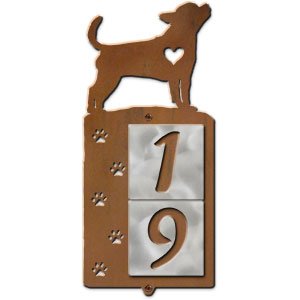 606172 - Chihuahua Nose Prints 2-Digit Vertical Tile Apartment Numbers
