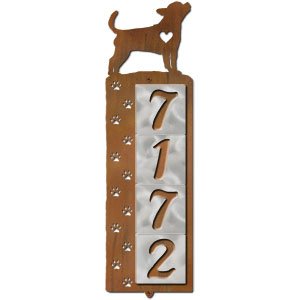 606174 - Chihuahua Nose Prints 4-Digit Vertical Tile House Numbers