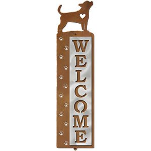 606178 - Chihuahua Nose Prints Polished Steel on Rust Welcome Sign