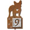 606211 - French Bulldog Motif One-Number Metal Address Sign