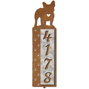 606214 - French Bulldog Nose Prints 4-Digit Vertical Tile House Numbers