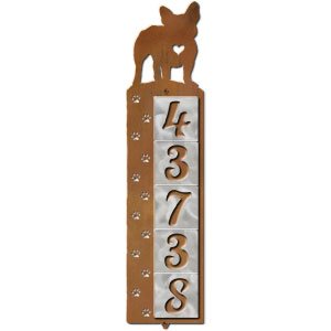 606215 - French Bulldog Nose Prints 5-Digit Vertical Tile House Numbers