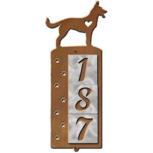 606223 - German Shepherd Nose Prints 3-Digit Vertical Tile House Numbers