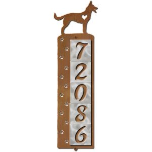 606225 - German Shepherd Nose Prints 5-Digit Vertical Tile House Numbers
