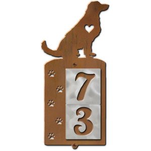 606232 - Golden Retriever Nose Prints 2-Digit Vertical Tile Apartment Numbers