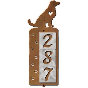 606233 - Golden Retriever Nose Prints 3-Digit Vertical Tile House Numbers