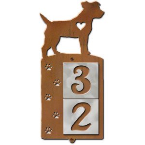606252 - Jack Russell Nose Prints 2-Digit Vertical Tile Apartment Numbers