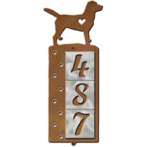 606263 - Labrador Nose Prints 3-Digit Vertical Tile House Numbers