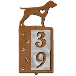 606282 - Pointer Nose Prints 2-Digit Vertical Tile Apartment Numbers