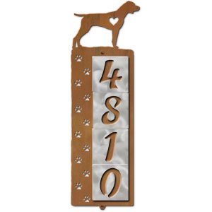 606284 - Pointer Nose Prints 4-Digit Vertical Tile House Numbers