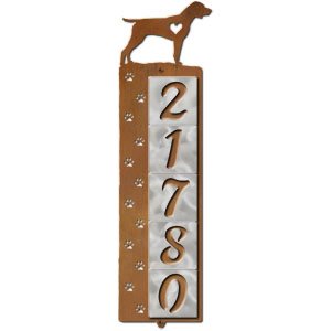 606285 - Pointer Nose Prints 5-Digit Vertical Tile House Numbers