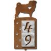 606302 - Pug Motif One-Number Metal Address Sign