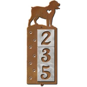 606313 - Rottweiler Nose Prints 3-Digit Vertical Tile House Numbers