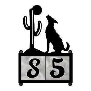 607082 - Howling Coyote Design 2-Digit Horizontal 4-inch Tile Outdoor House Numbers