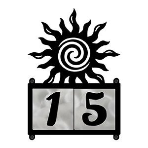607222 - Spiral Sunset Design 2-Digit Horizontal 4-inch Tile Outdoor House Numbers