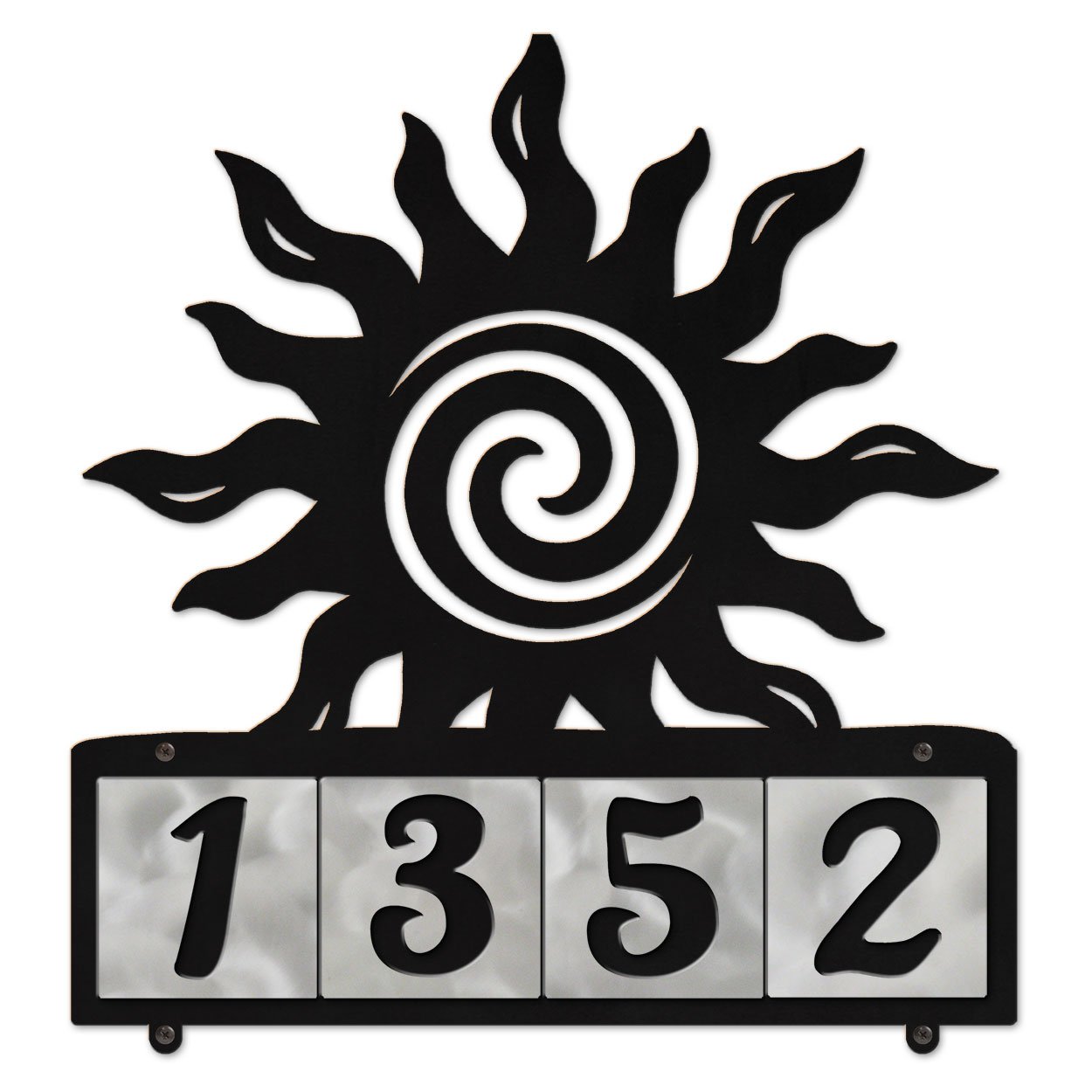 607224 - Sun Spiral 4-Digit Horizontal 4in Tile House Numbers