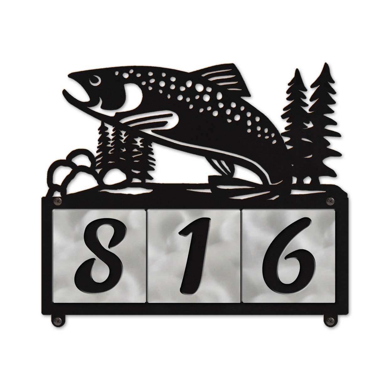607253 - Trout 3-Digit Horizontal 4in Tile House Numbers