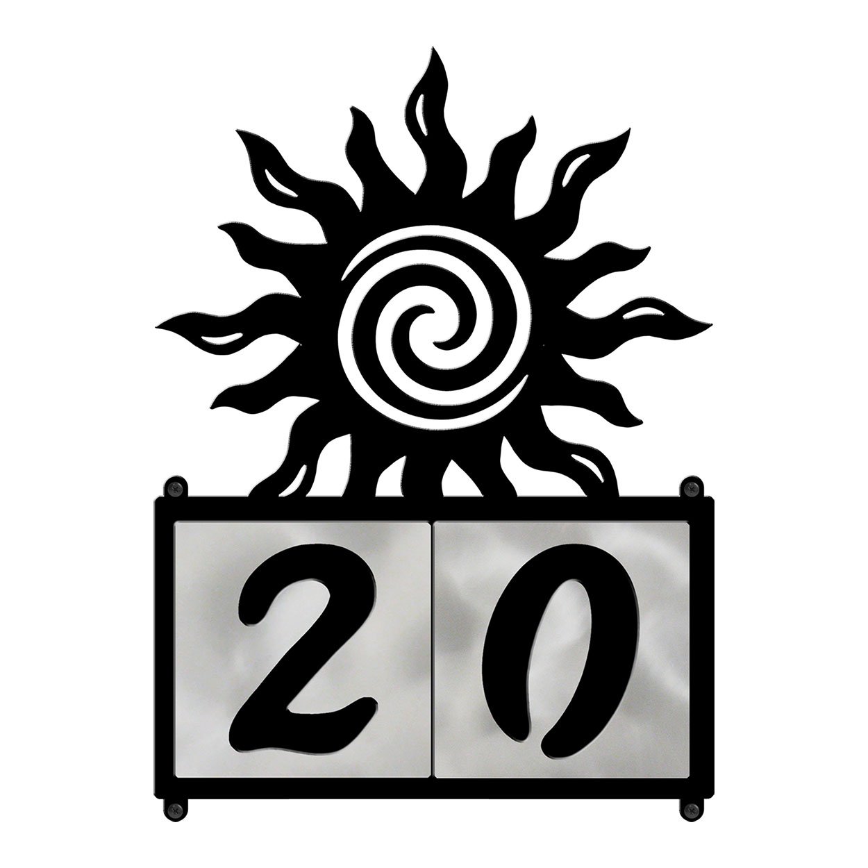 609222 - Sun Spiral 2-Digit Horizontal 6in Tile House Numbers