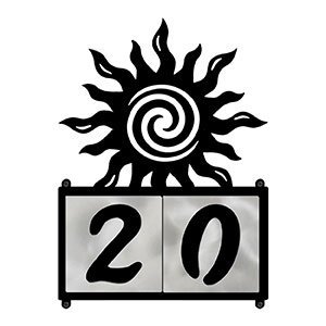 609222 - XL Spiral Sunset Design 2-Digit Horizontal 6in Tile Outdoor House Numbers