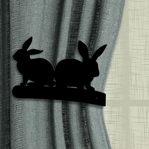 614506 - Wildlife Theme Drapery Tie Back Hook - Bunnies Design