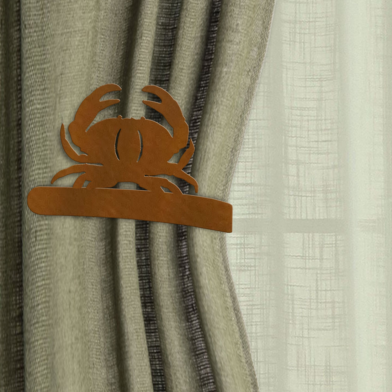 614511 - Drapery Tie Back Hook - Crab - Choose L or R and Color