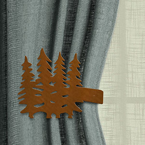 614535 - Lodge Theme Drapery Tie Back Hook - Trees Design