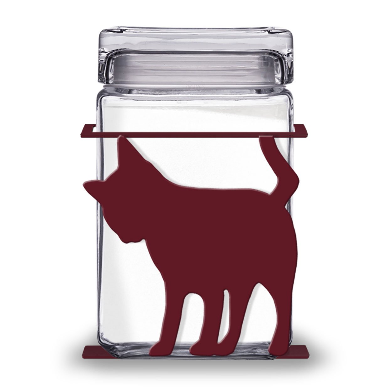620012 - Curious Cat 1.5qt Glass and Metal Canister - Choose Color