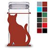 620013 - Sitting Cat 2-Quart Glass and Metal Kitchen Canister - Choose Color