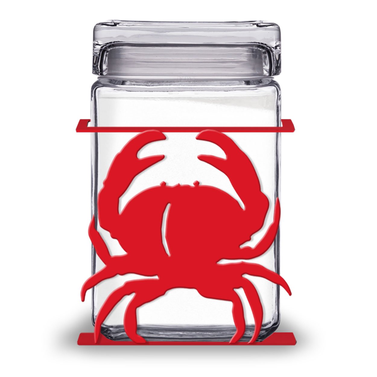 620022 - Crab 1.5-Quart Glass and Metal Canister - Choose Color
