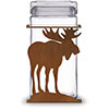 620033R - Moose 2-Quart Glass and Metal Kitchen Canister in Rust Patina