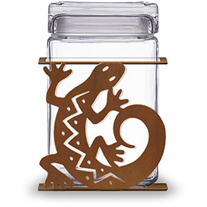 620052R - Gecko 1.5-Quart Glass and Metal Canister in Rust Patina
