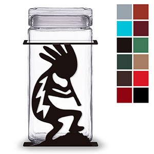 620053 - Kokopelli 2-Quart Glass and Metal Canister - Choose Color