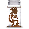 620053R - Kokopelli 2-Quart Glass and Metal Kitchen Canister in Rust Patina