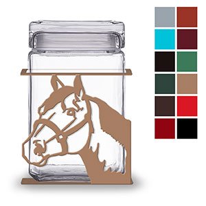 620062 - Horse 1.5-Quart Glass and Metal Canister - Choose Color