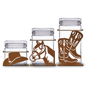 620067R - Western 3-Piece Kitchen Canister Set in Rust Patina