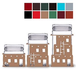 620077 - Pueblo 3-Piece Kitchen Canister Set - Choose Color