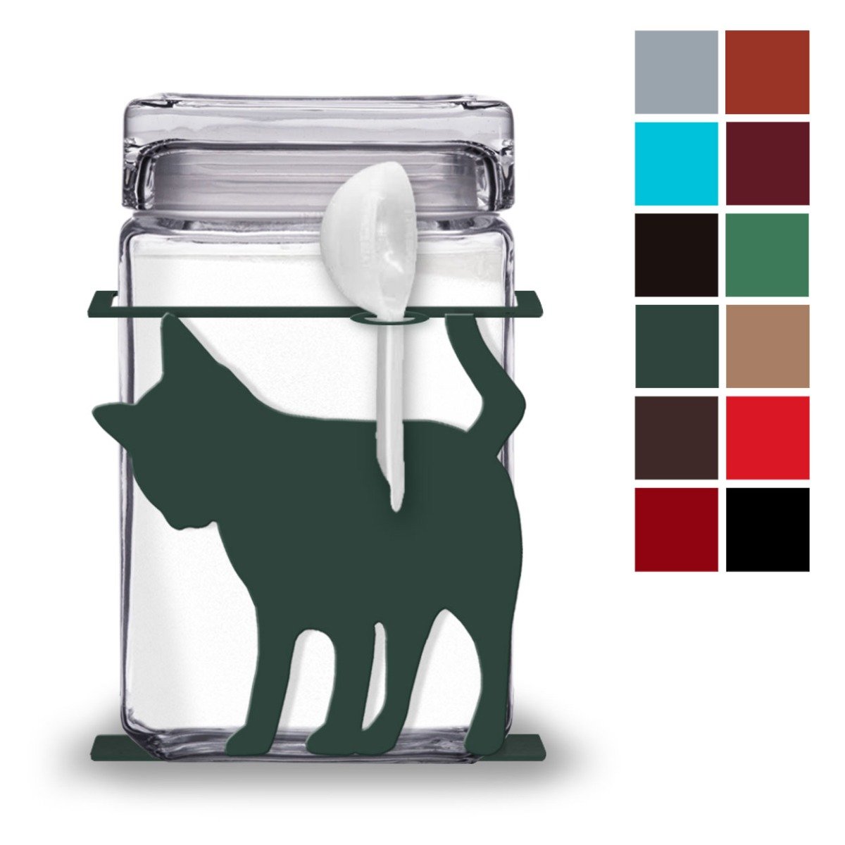 1.5-Quart Glass and Metal Cat Treat Jar with Scoop - 620092