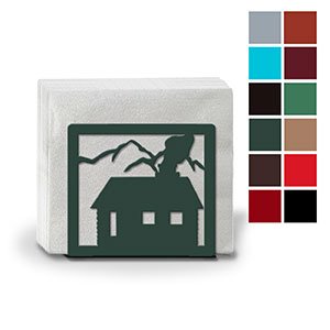621104 - Cabin and Trees Metal Napkin Holder - Choose Color
